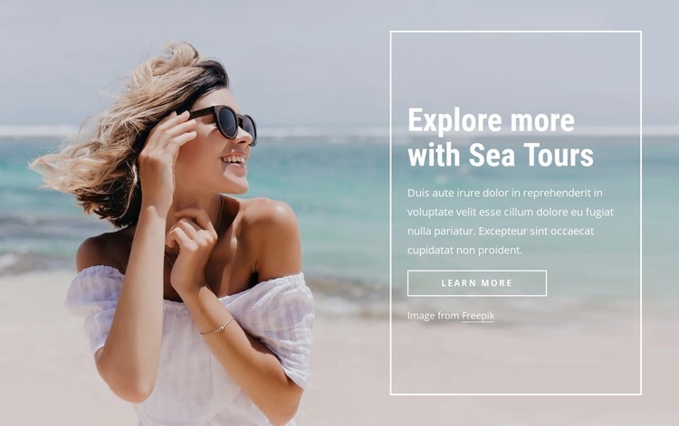 Explore more with sea tours Squarespace Template Alternative