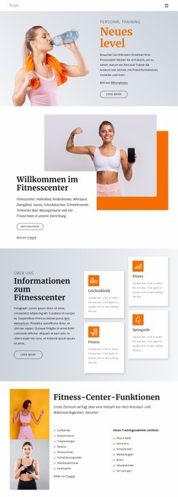 24-Stunden-Fitnesscenter - Kostenlose Website Für Eine Seite