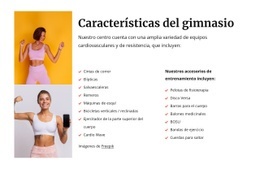 Características Del Gimnasio: Excelente Página De Destino