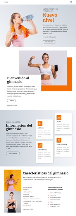 HTML Gratuito Para Gimnasio Abierto Las 24 Horas