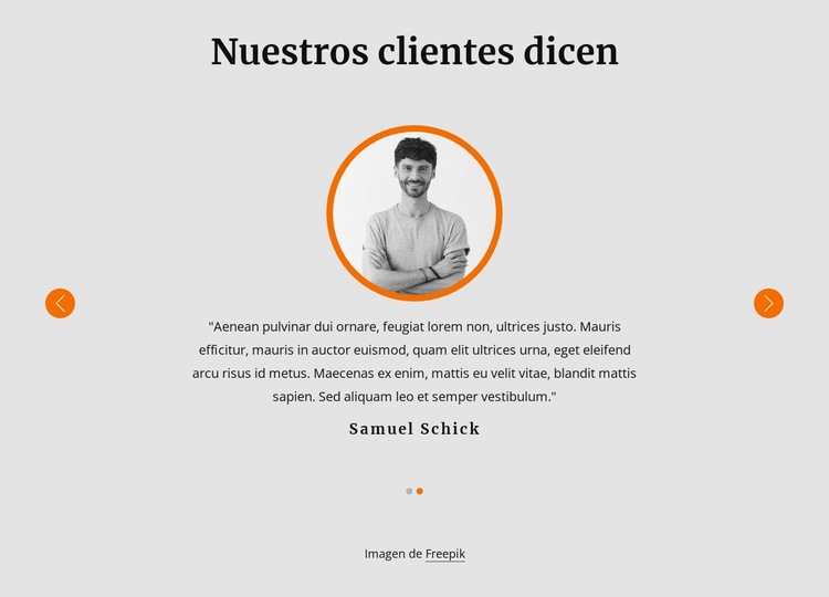 Ver los testimonios de nuestros clientes Plantilla de sitio web