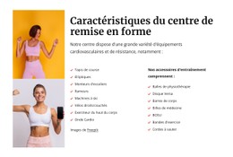 HTML Réactif Pour Caractéristiques Du Centre De Remise En Forme