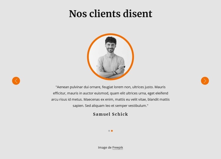 Voir nos témoignages clients Modèle HTML5