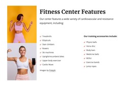 Fitness Center Features - Modern Web Template
