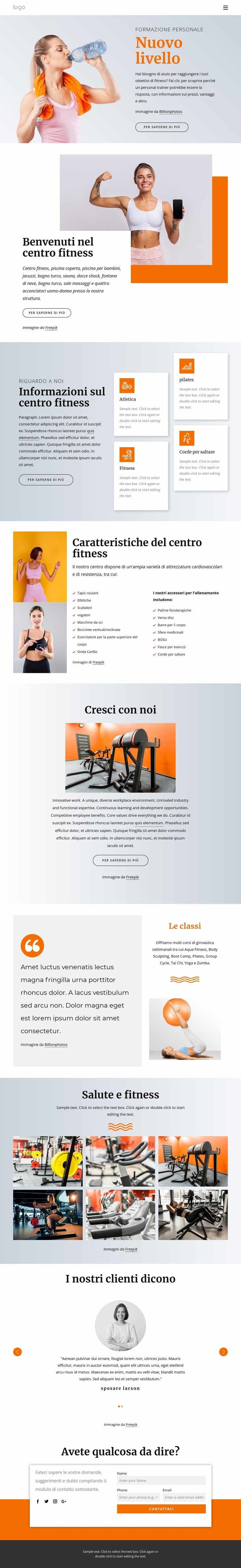 Centro fitness aperto 24 ore su 24 Modelli di Website Builder