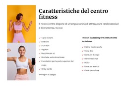 Caratteristiche Del Centro Fitness - Modello Web Moderno