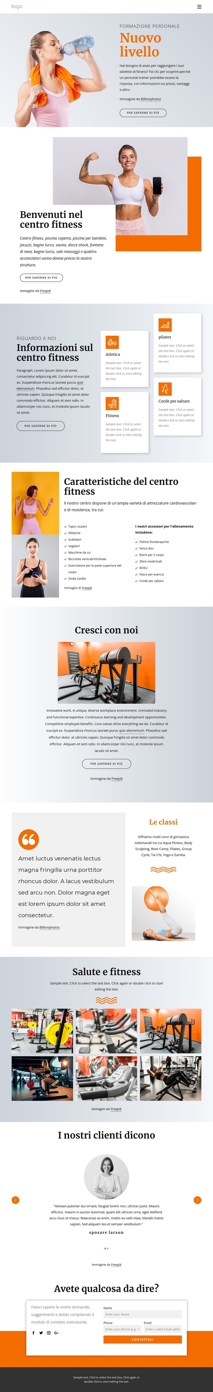 Centro fitness aperto 24 ore su 24 Tema WordPress