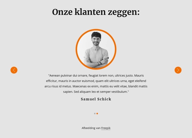 Bekijk onze getuigenissen van klanten Website mockup