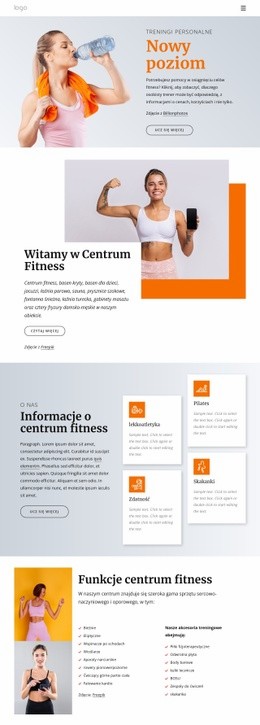 Całodobowe Centrum Fitness - Responsywne Szablony Stron Internetowych