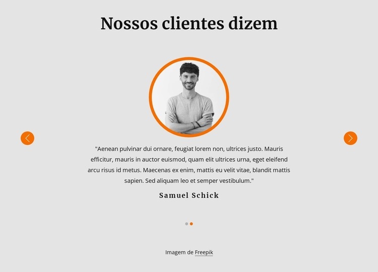 Veja depoimentos de nossos clientes Design do site