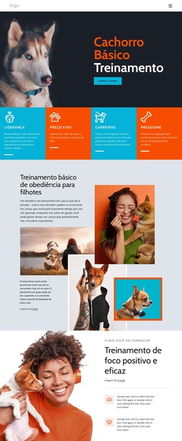 Cursos De Treinamento De Cães - Modelo De Página HTML