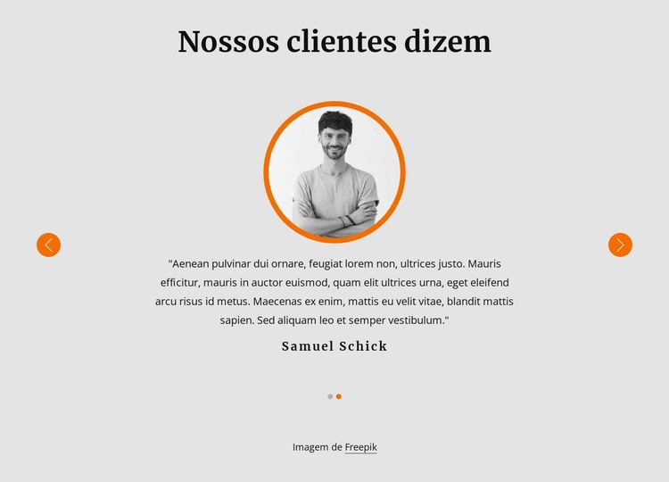 Veja depoimentos de nossos clientes Modelo HTML