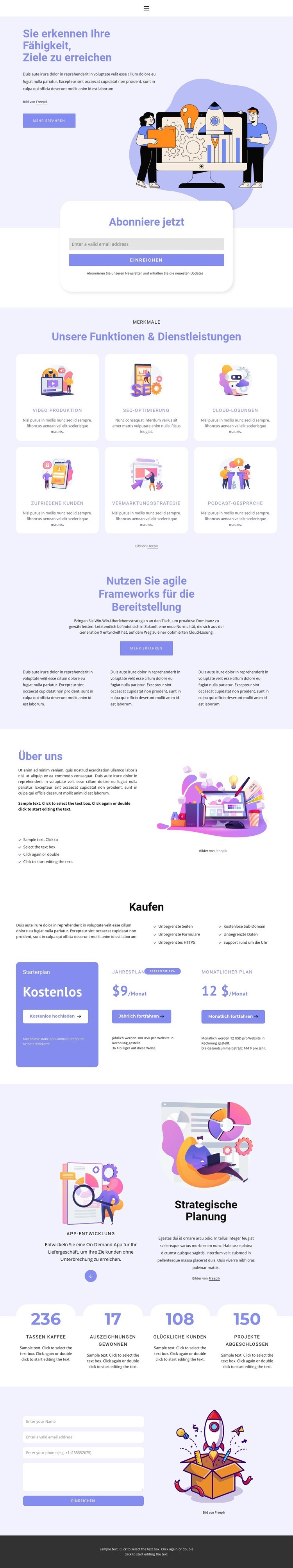 Erfolgreicher Businessplan Landing Page