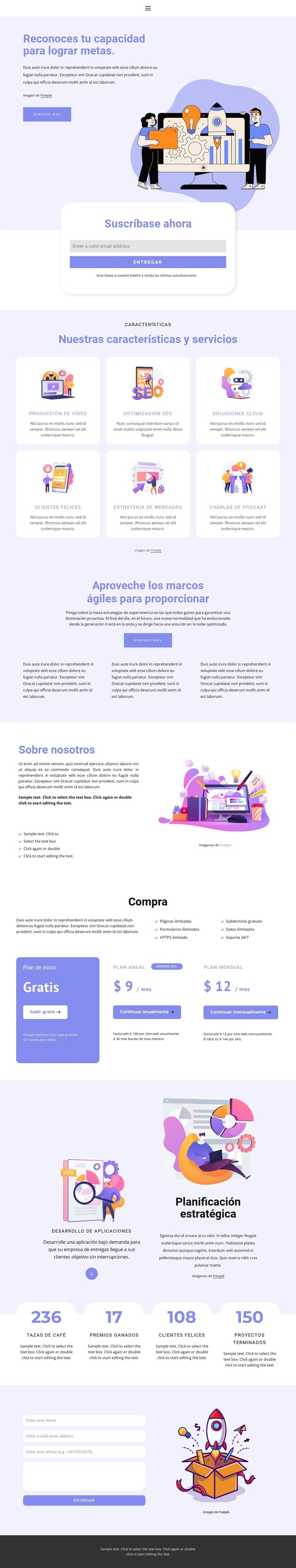 Plan de negocios exitoso Creador de sitios web HTML