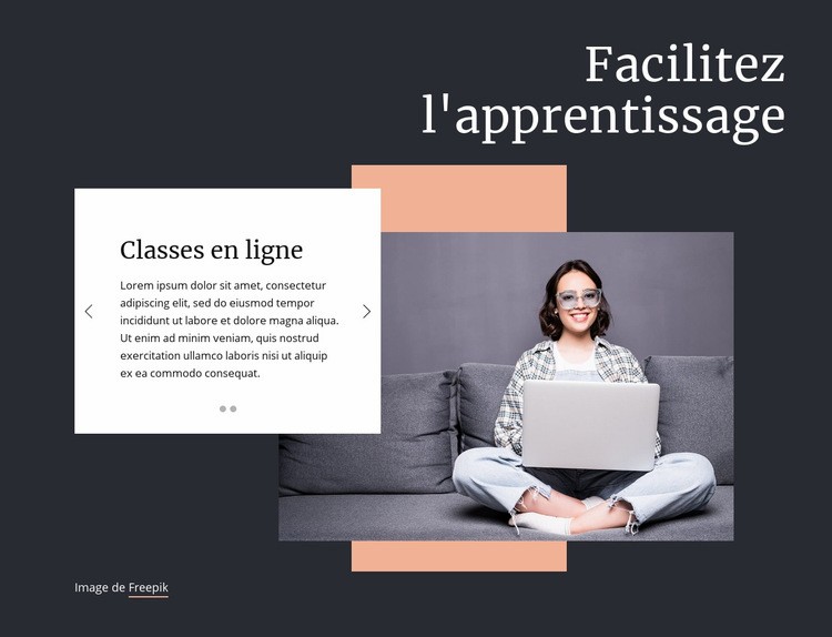 Facilitez l'apprentissage Modèles de constructeur de sites Web