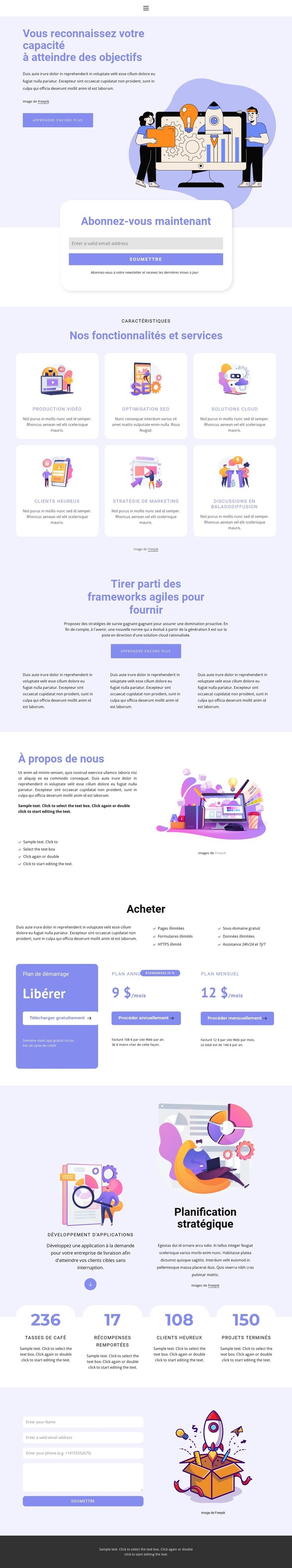 Plan d'affaires réussi Créateur de site Web HTML