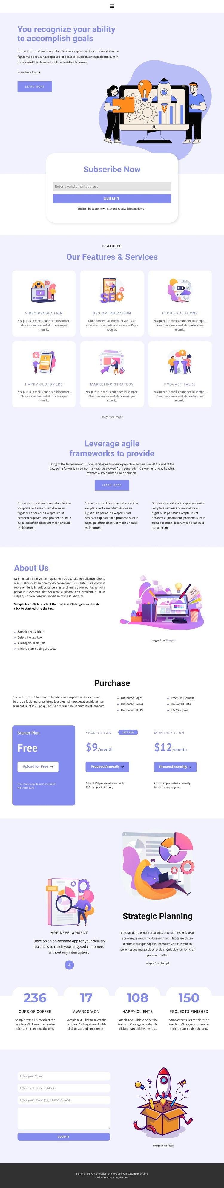 Successful business plan Homepage Design