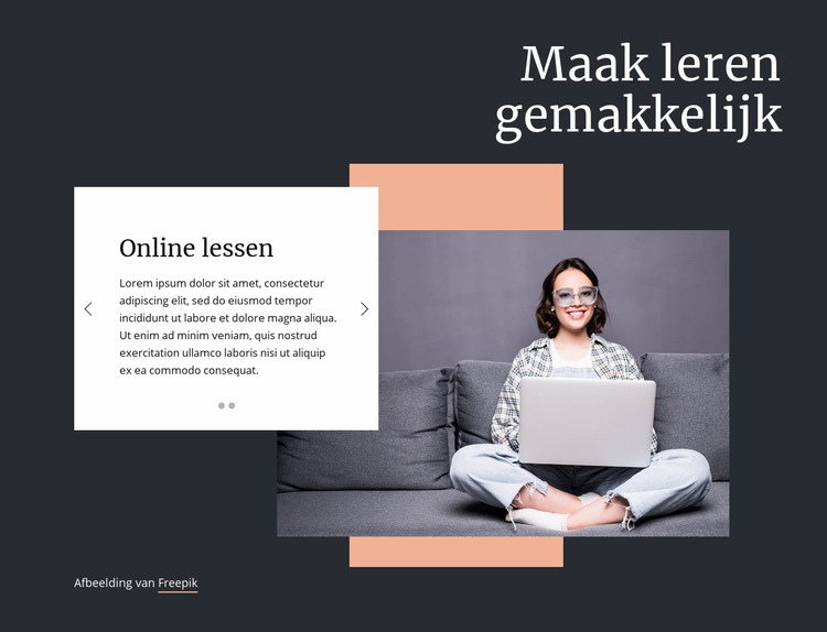 Maak leren gemakkelijk Website ontwerp