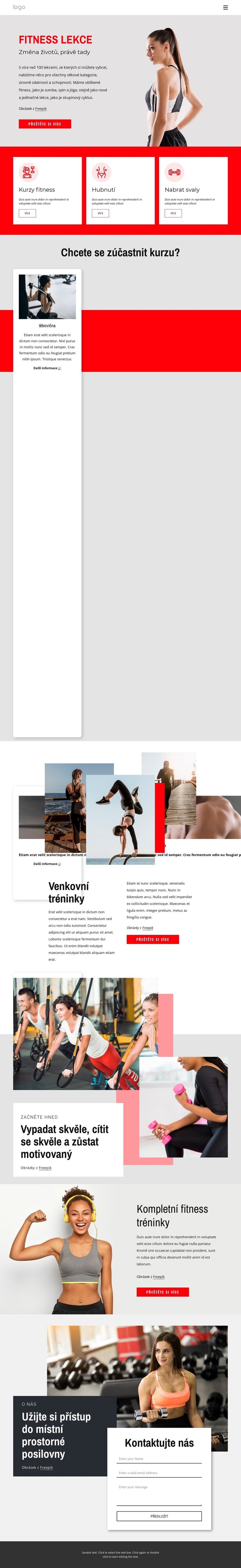 Celospektrální fitness tělocvična Šablona HTML
