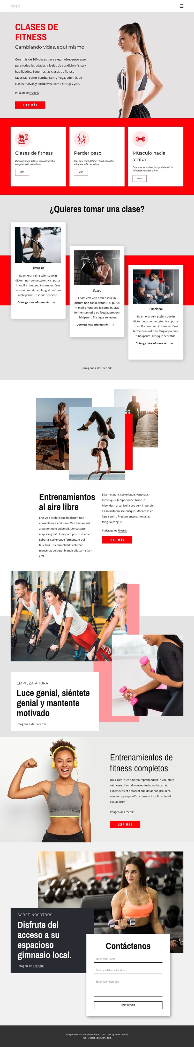 Gimnasio de gama completa Plantilla de sitio web