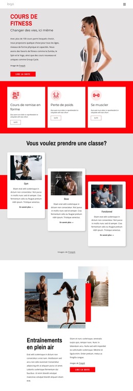 Salle De Fitness À Spectre Complet : Modèle De Site Web Simple