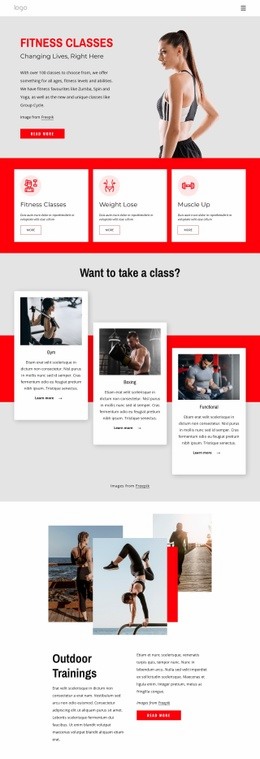 Full-Spectrum Fitness Gym - Custom Homepage Design