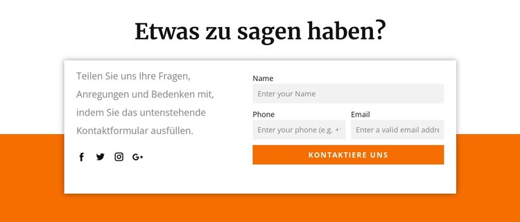 Etwas zu sagen haben CSS-Vorlage