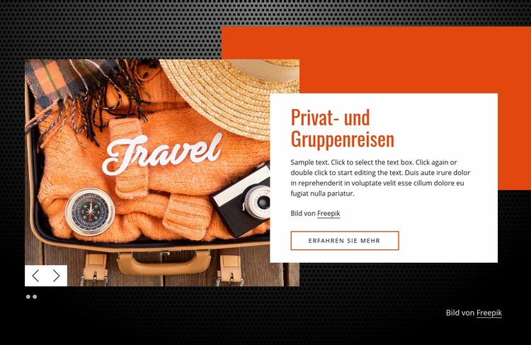 Privat- und Gruppenreisen HTML Website Builder