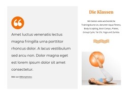 Fitness Training - HTML5-Zielseite