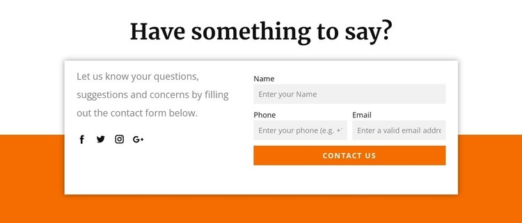 Have something to say Elementor Template Alternative