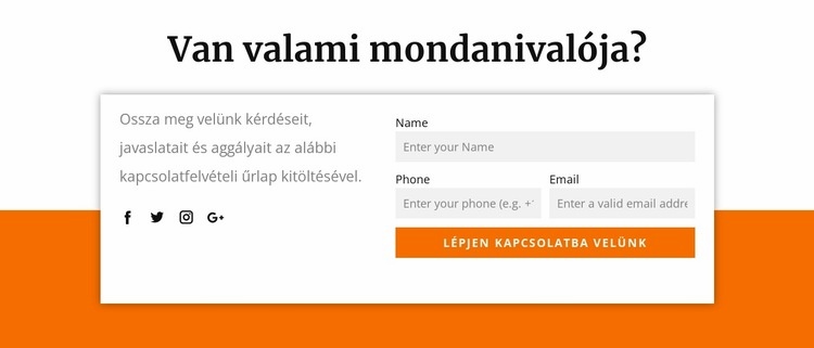 Legyen valami mondanivalója Sablon