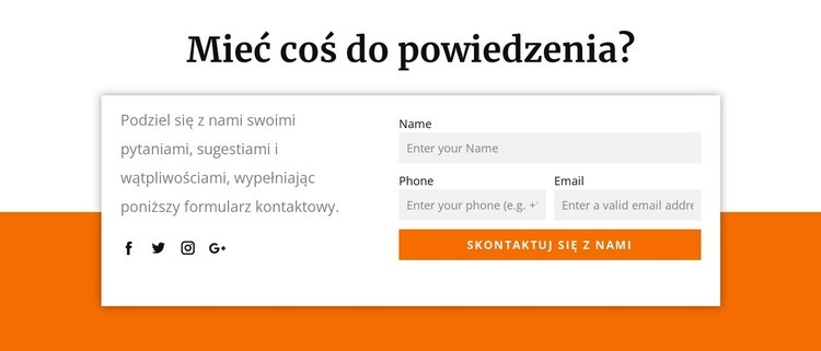 Mieć coś do powiedzenia Makieta strony internetowej