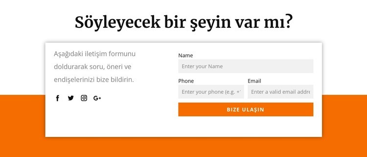 söyleyecek bir şeyin var Açılış sayfası