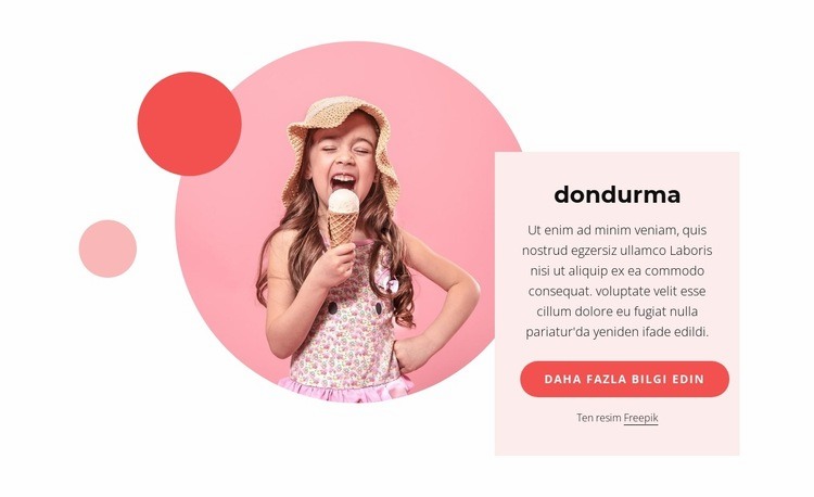 Dondurma ve dondurulmuş ikramlar Web sitesi tasarımı
