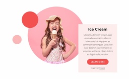 Ice Cream, And Frozen Treats - Website Template
