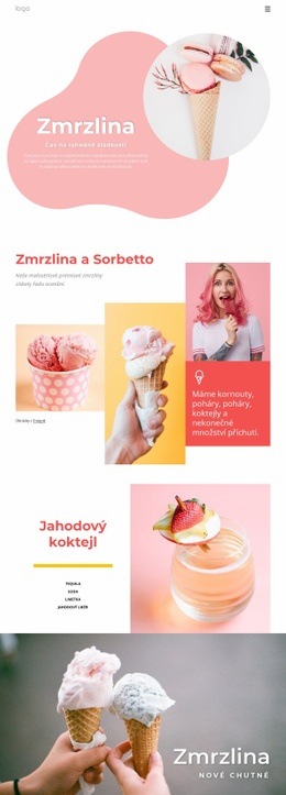 Zmrzlina A Mražený Jogurt – Šablona Stránky HTML