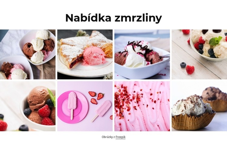 Nabídka zmrzliny Šablona