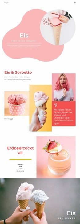 Eis Und Frozen Yogurt - Kostenlose Website Für Eine Seite