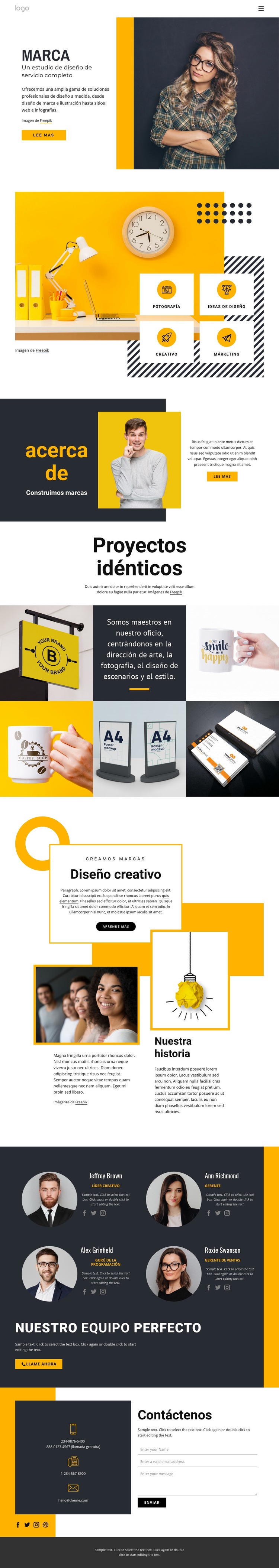 Estudio de diseño de servicio completo Creador de sitios web HTML