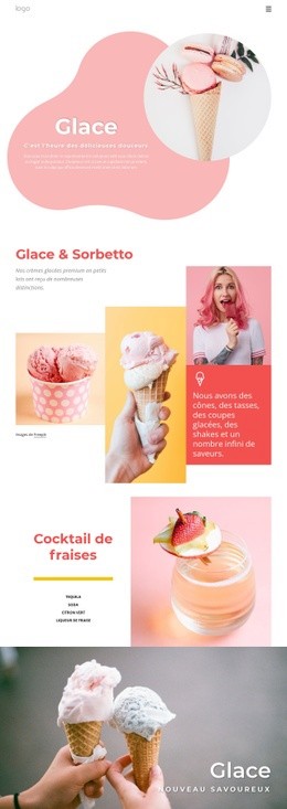 Glace Et Yaourt Glacé - Site Web Gratuit D'Une Page