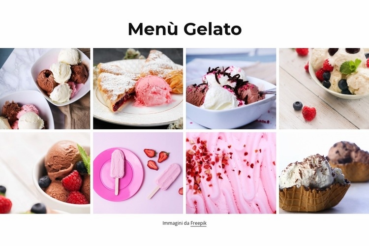 Menù gelato Costruttore di siti web HTML