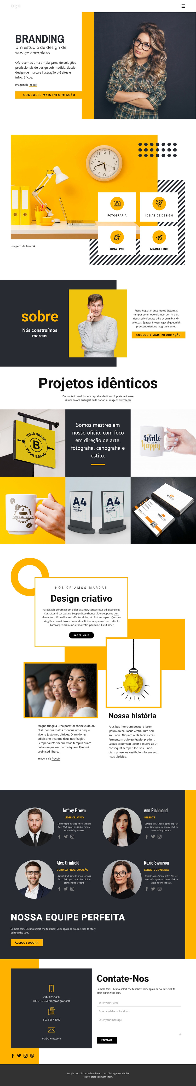 Estúdio de design com serviço completo Modelo de site