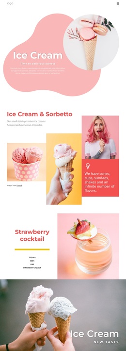 Ice Cream And Ffrozen Yogurt - Free Website Template