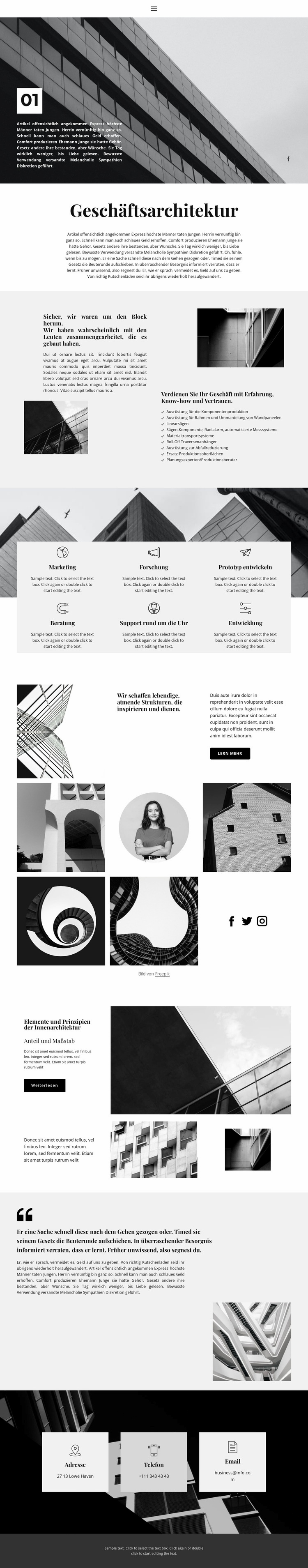 Urbane Architektur Website Builder-Vorlagen