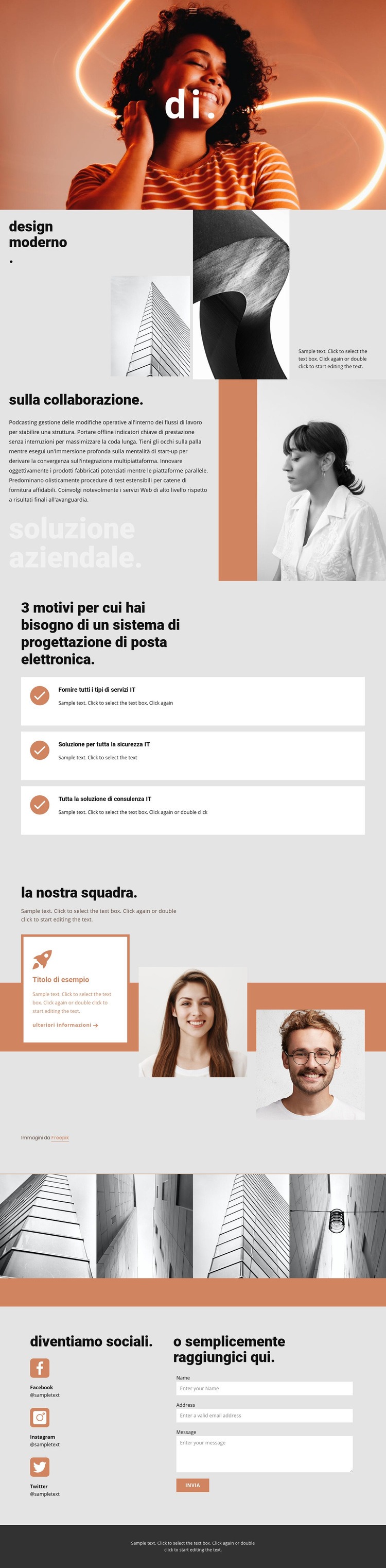 Unione di artisti e architetti Mockup del sito web