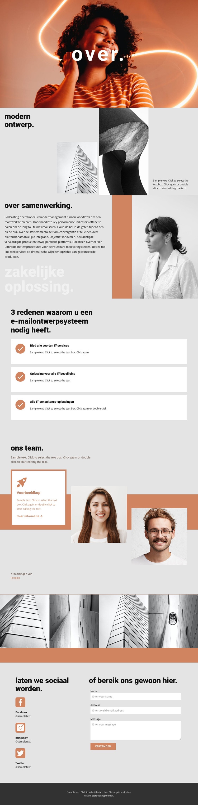 Unie van kunstenaars en architecten Website Builder-sjablonen