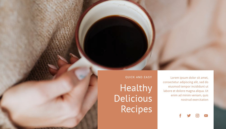 Healthy delicious recipes One Page Template