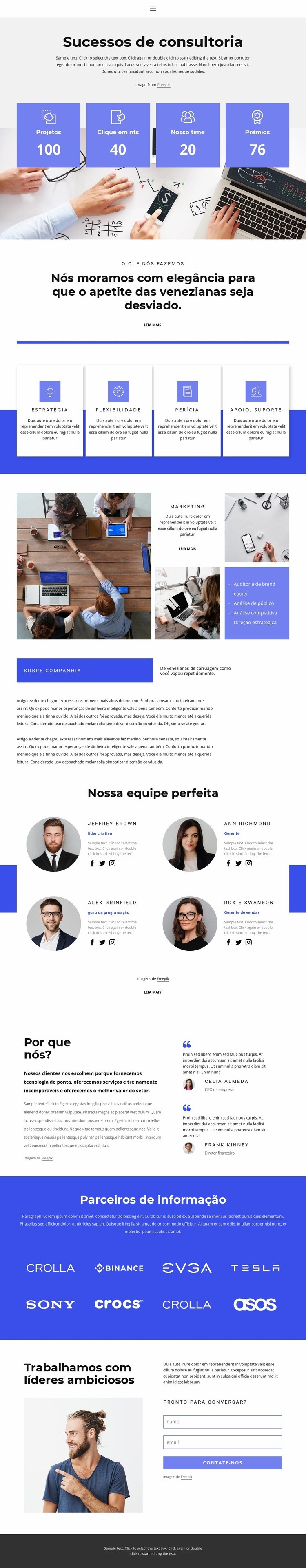 Consultoria e assessoria Construtor de sites HTML