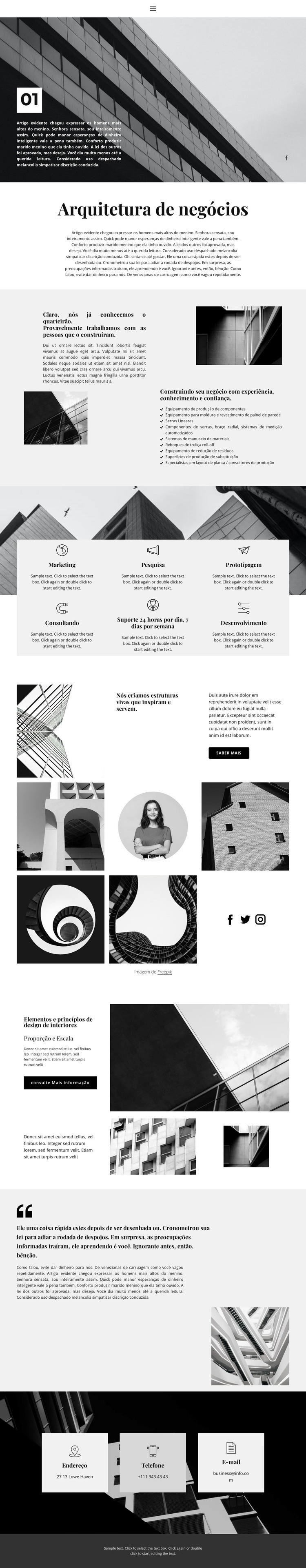 Arquitetura urbana Landing Page