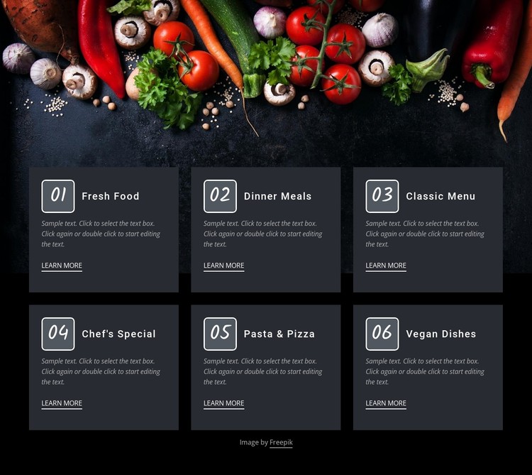 Fresh food cafe Static Site Generator